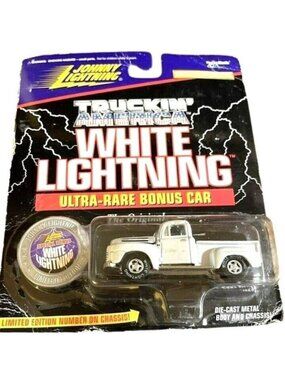 2/$12 Vtg Die Cast Johnny Lightning Truckin America Gray 1950 Ford F-1 P/up